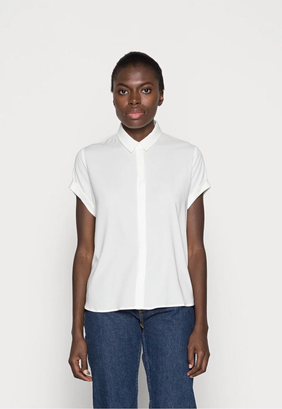 Samsoe Samsoe Office Career Shirt Womens Medium Majan Short Sleeve Shirt White